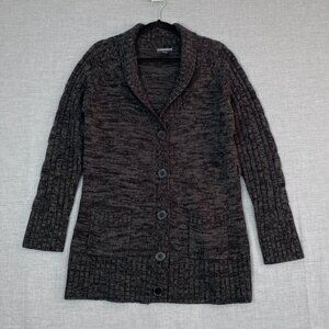 Warehouse One Cardigan Sweater Button Up Gray Heather Sz XL Soft and Stretchy